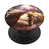 Oso comiendo pizza Burger Taco en el espacio PopSockets PopGrip Intercambiable