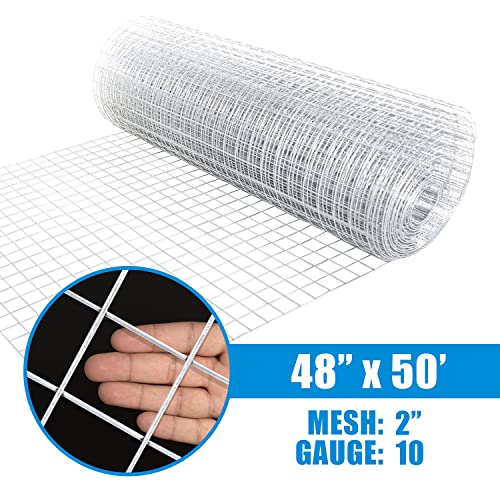 Fencer Wire 10 Gauge Galvanized Welded Wire Fence, 2 inch by 2 inch Opening Mesh (4 ft. x 50 ft.) - Thumbnail 3