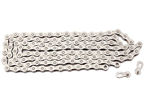 ZHIQIU Cadenas de bicicleta FSC de 10 velocidades, 116 eslabones, plateadas, doradas (1/2 x 11/128 pulgadas), compatibles con 9 velocidades (plata) Cover
