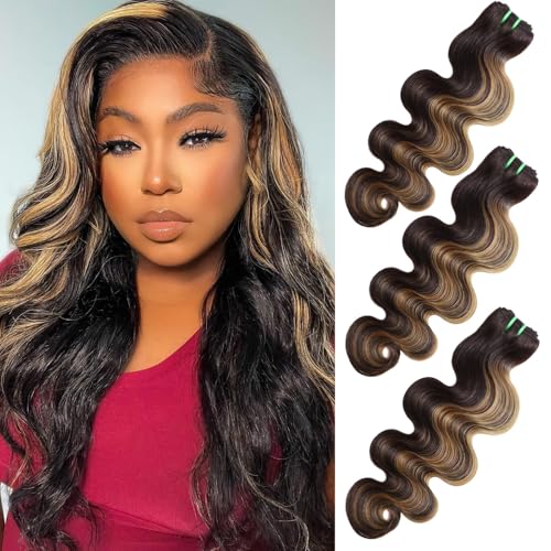 HERMOUS FB/27 Double Drawn Honey Blonde Highlight Bundles Body Wave