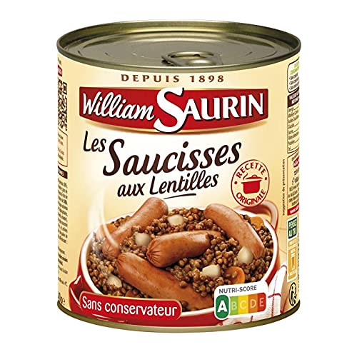 WILLIAM SAURIN - Saucisses Aux Lentilles 840G - Lot De 4