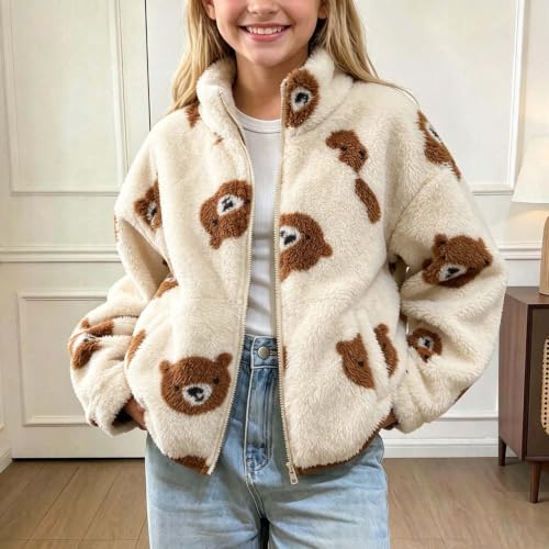 RKSTN Kids Winter Fleece Jackets with Pockets Zip Up Warm Cozy Coats - image 2