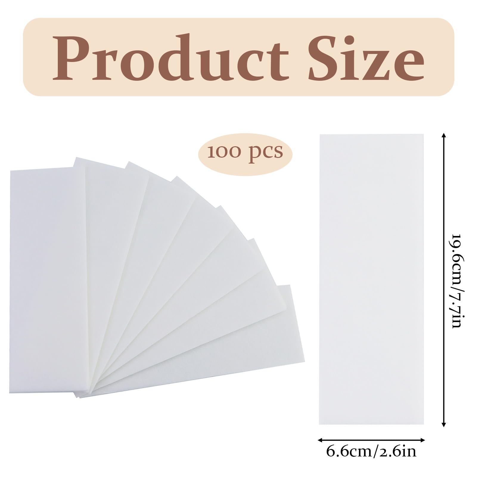 100 sztuk (7 × 21 cm) paski z włókniny do ciepłego wosku i pasty cukrowej, delikatne dla skóry i odporne na rozdarcie paski do depilacji z włókniny, do każdego rodzaju depilacji nóg, klatki piersiowej