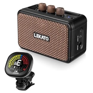 🎸 The Complete LEKATO Practice Kit – Upgrade your playing experience with this curated bundle: a 5W mini electric guitar amplifier with Bluetooth and overdrive effects, plus a high-precision rechargeable clip-on tuner. Designed for guitar, bass, ukul...