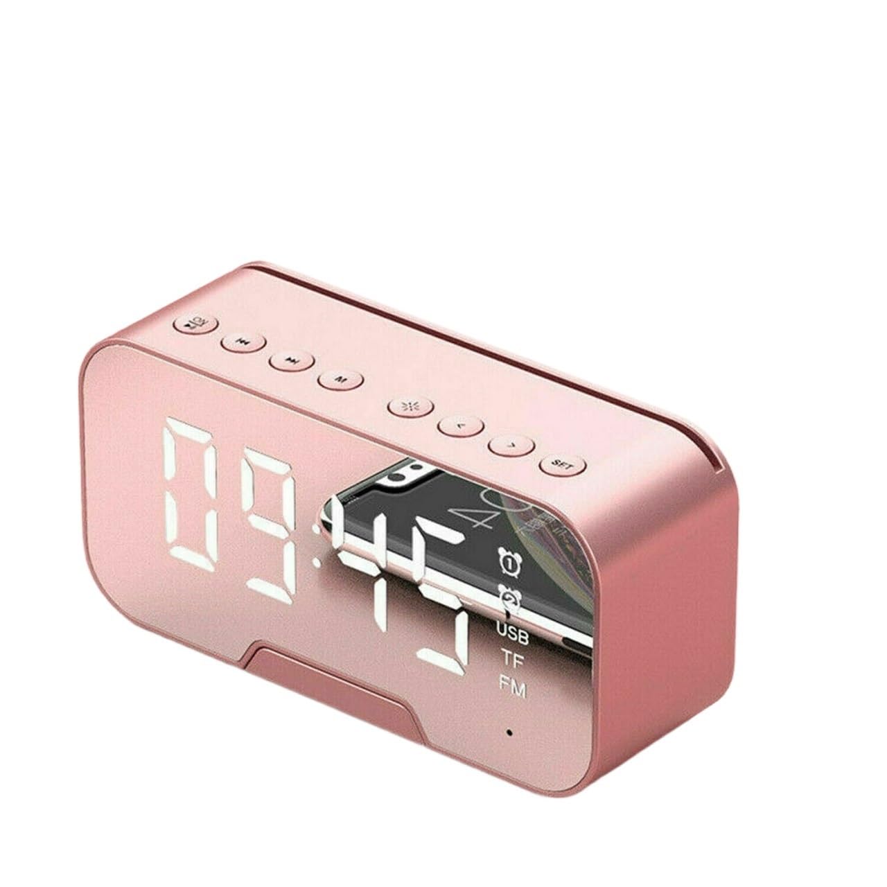 HRWLY LED Digital Electronic Desktop Clock Snooze Alarm Time Temperature Display(D)