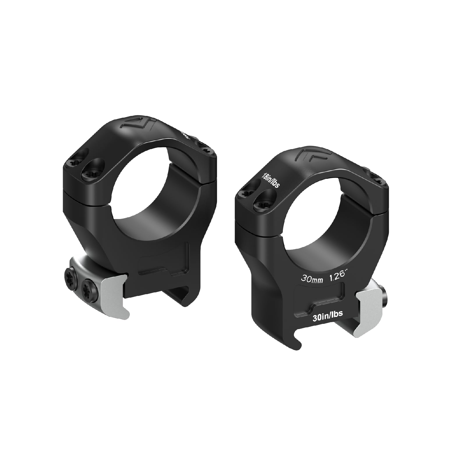 Arken Optics Halo Ti™ Titanium Rifle Scope Rings Precision CNC Machined from 7075 T6 Aluminum & Titanium for MIL-STD Picatinny Rails?30mm 1.26