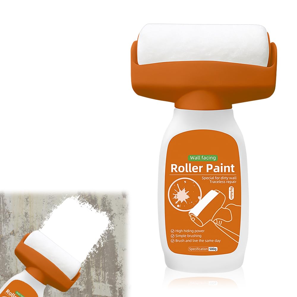 Ixyhkb White 500G Wall Repair Rolling Brush, Wall Repair Roller Paint Portable Wall Repair Paste Roller, Fast-Drying Wall Roller Brush Set Tool For Graffiti, Scratches Stains