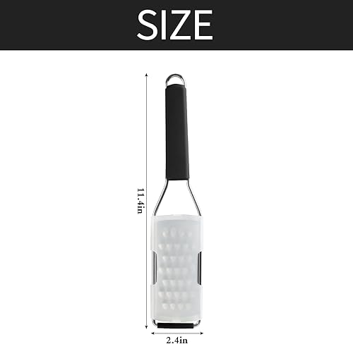 Miniatura 6 de Cambom Rallador de queso, triturador de verduras y cítricos Zester de limón para queso parmesano, verduras, calabacín, nuez moscada, chocolate,