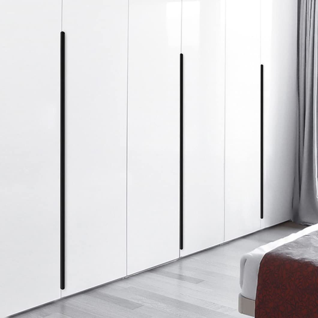 Maniglie nascoste moderne nere per mobili da cucina nascoste, maniglie invisibili per ante dell'armadio, 2 maniglie per cassetti, in lega di alluminio (lunghezza 1000 mm)