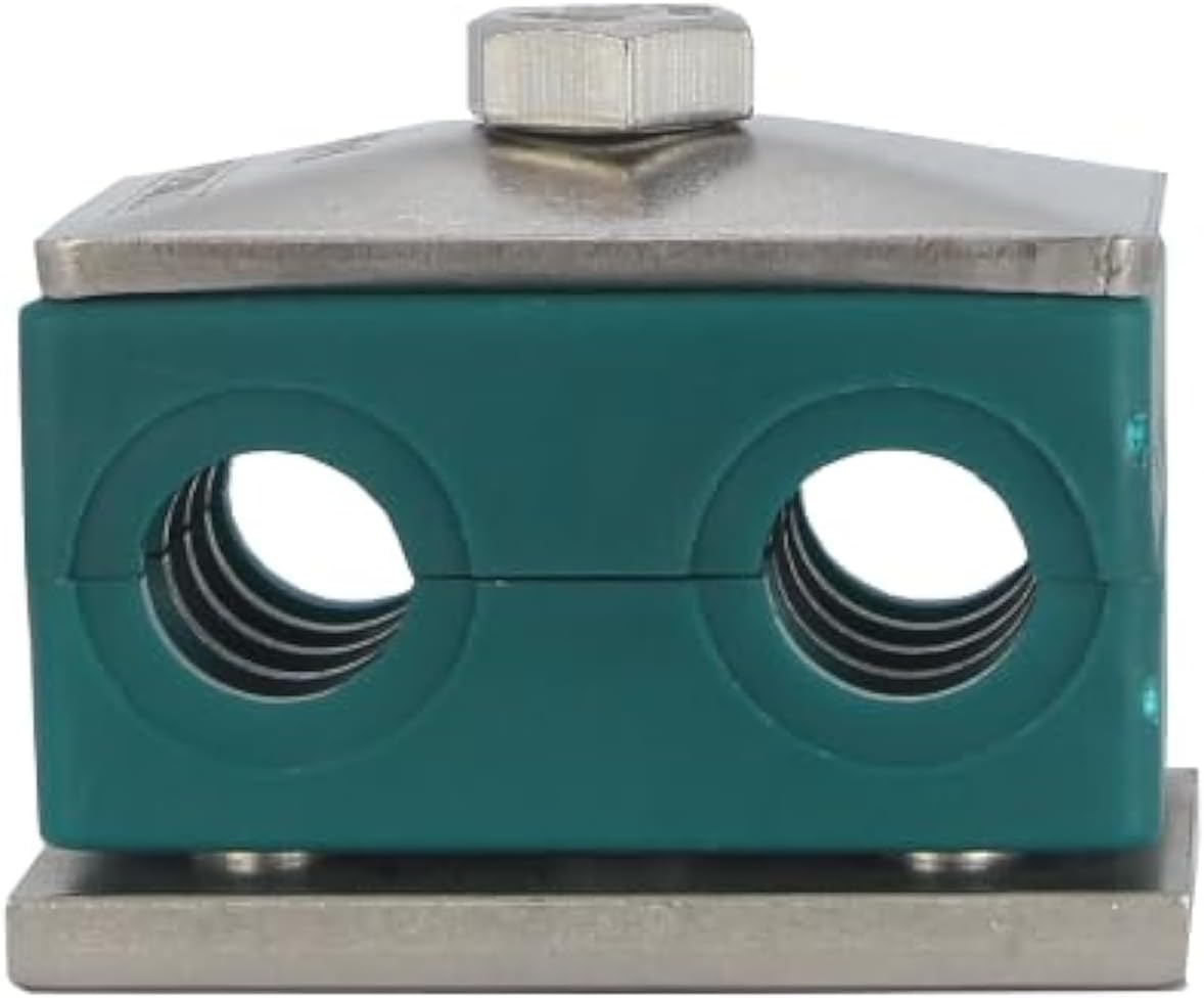 1/2'' Twin Series Pipe Clamp, Polypropylene with 316 Stainless Steel Hardware, Weld Mounting