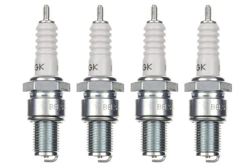 4x Zündkerze B8ES Zündkerzen Set 4 Stück passend für Motorrad/Roller/Scooter kompatibel passend für: 0241248534 0241248538 0241248543 W240T2 W250T2 W260T20 W3C W3CC W4C W4C1 W4CC W4CPX