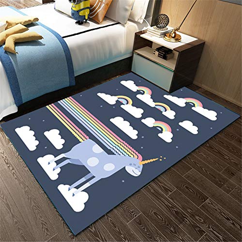 Design Alfombra Home Moderna Salón Unicornio de dibujos animados Cuad