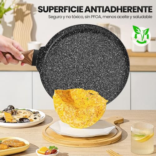 Opiniones de Sartenes para crepes comprados en linea. 18 Sartenes para crepes marca HEEDU (3)