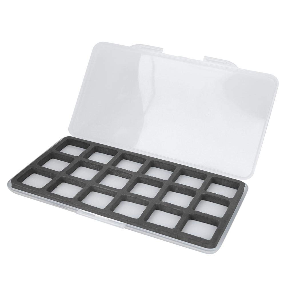 Fishing Tackle Organizer, ABS Magnetic Fly Fishing Storage Box Fish Hook Lure Tackle Case with Foam Accessory(18 Grid)