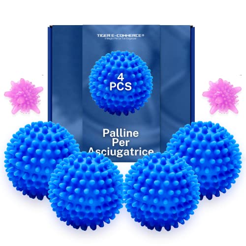Pelotas Secadoras Descontaminación Anti-Winding | Tiger E-Commerce | Pelota de lavandería Reutilizable Resistente Pelotas para Lavadora y Secadora, Efecto Suavizante Seca Hipoalergénica. (4 PCS) Cover