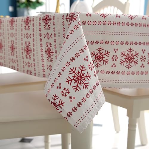 Nappe carrée 140x140 flocon lavable en machine pour protection de table à manger - 2
