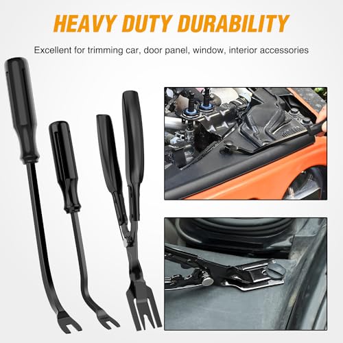 Image of GOOACC 238Pcs Trim Removal Tool Auto Push Pin Bumper Retainer Clip Set | Fastener Terminal Remover Tool Adhesive Cable Clips Kit Car Panel Radio Removal Auto Clip Pliers Black