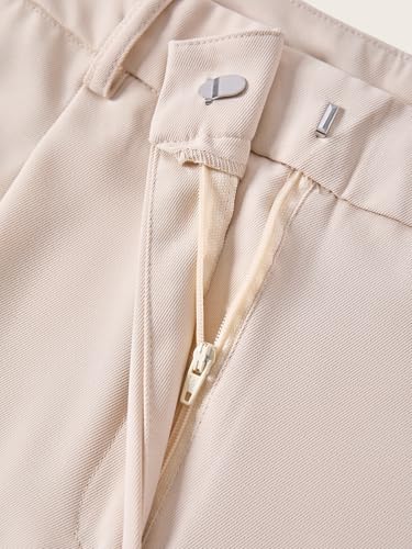 Women's Elegant Wide Leg Tailored Pants High Waisted Work Office Trousers3