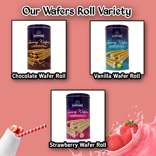 Image of Sapphire Luxury Wafer Rolls Strawberry, 300 g