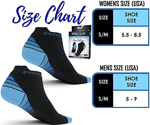 Physix Gear Sport 4 Pairs of Compression Running Socks in (2 Pairs Black/Pink + 2 Pairs Black/Blue) S-M Size2