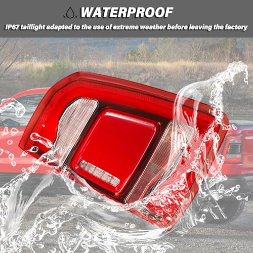 LED Tail Light Assembly Compatible With 2019-2024 Dodge Ram 1500 Without Blind Spot Model, Rear Brake Light Black Lens Tail Lamps Replaces# 68262530AH (Right Passenger Side) by LEVANLIGHT - Image 6