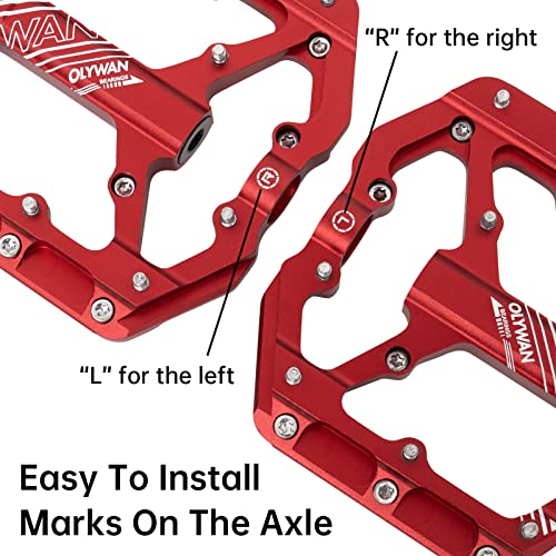 Olywan Mountain Bike Pedals Road Bicycle Pedals Non-Slip Cycling Pedals Flat Platform Pedals 3 Bearings Pedals For Bmx Mtb 9/16 #TOP3