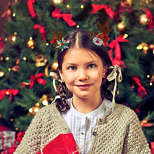 2 Pares de Pinzas para el Pelo de Navidad con Cuernos de Reno, Clips de Cocodrilo con Orejas de Ciervo, Accesorios para Mujeres miniatura 3
