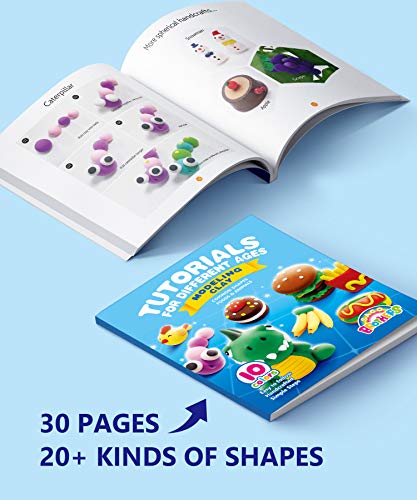 Sago Brothers Modeling Clay 10 Colors, Soft Molding Clay for Kids Air Dry Clay for DIY Slime, Ultra Light Magic Clay with Clay Tools & Tutorial Book for Boys Girls