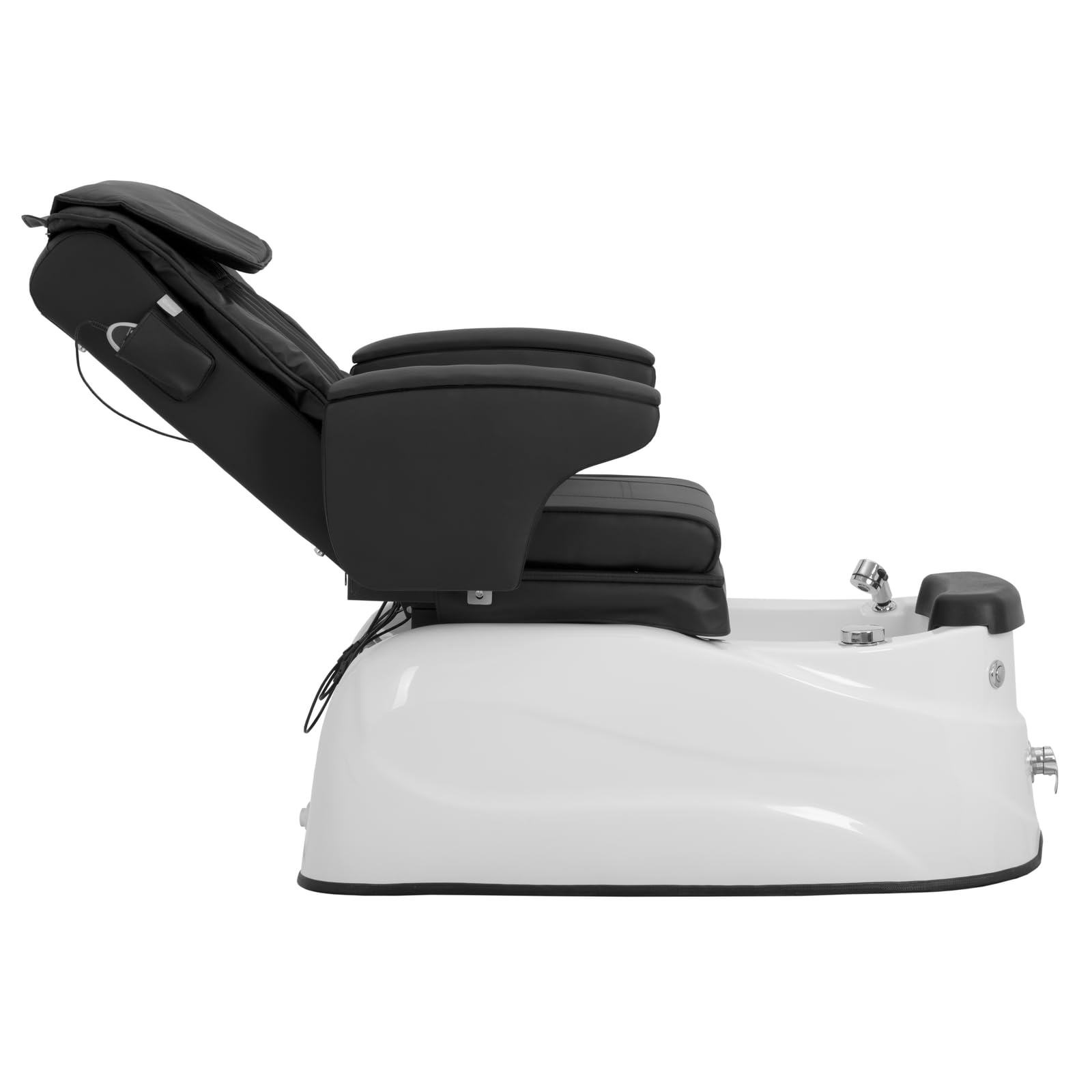 Physa Fauteuil pédicure électrique avec Bain de Pieds éclairé et Fonction de Massage 105 W 150 kg Noir - Fauteuil esthétique Chaise pédicure Siège pédicure