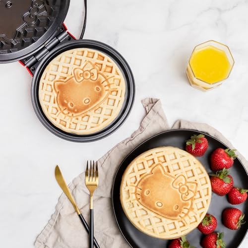 Image of Uncanny Brands Hello Kitty Red Waffle Maker - Make Hello Kitty Waffles - Kitchen Appliance