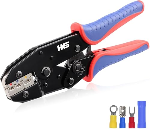 Miniatura 6 de HKS Herramienta de prensado para manguitos, terminales de virola y extremo de cable de pasador, crimpadoras de cables de trinquete - AWG 4-0 (25-50