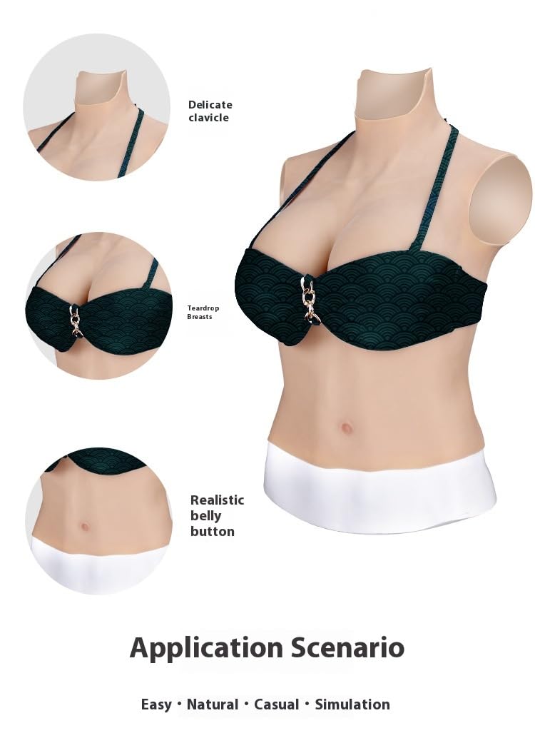 Pechera de silicona realista para hombre, placa de pecho falsa para crossdresser – Drag Queen Cosplay MTF formas de pecho transgénero