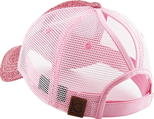 Image of Classic Plain Ponytail Messy High Bun Headwear Adjustable Cotton Trucker Mesh Glitter Hat Baseball Cap