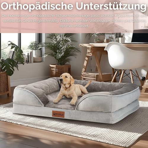 ecosa® Hundebett Waschbar für kleine & mittelgroße Hunde Orthopädisches Hundebett Hundekorb, Katzenbett, Hundekörbchen Hundesofa orthopädische Schaumstoffeinlage abnehmbarem waschbarem Bezug