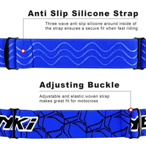 Nenki Youth&Kids Motocross Goggles Dirt Bike Goggles Mx Kids Utv Atv Goggles Anti Fog Motorcycle Off Road Goggles 100% Uv Protection Blue Tinted Lenses #TOP5