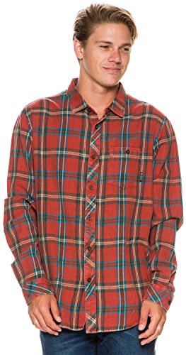 Chemise rouge homme Billabong boutonnée en taille M au style surfwear