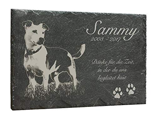 Creativgravur Gedenktafel Schiefer, drei Größen - individueller Druck- Andenken an Hund, Katze, Pferd und andere Haustiere oder Personen, Größe:27 x 18 cm Cover