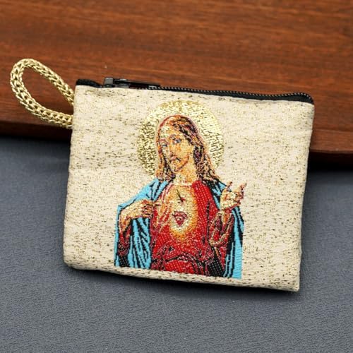 Bolsa de rosario católico XJBTBA para evitar enredos de joyas 7