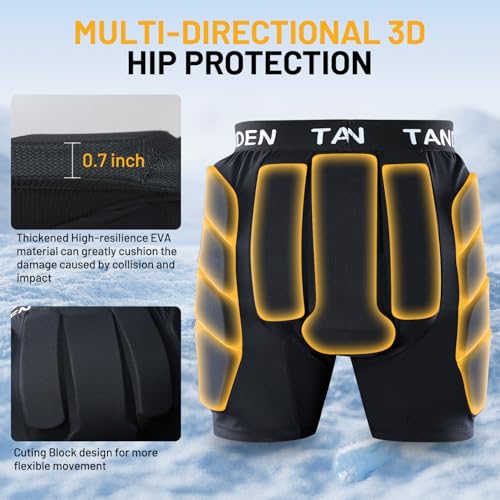 Tanden Padded Shorts Hip Impact Shorts Tailbone Protector Pad for Snowboarding Pads, Snowboard Butt Pad for Skating Ski Skateboarding Ice Figure Skating Crash Pads S by Tanden - Used condition - Image 2