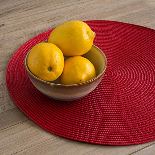 Now Designs Disko Round Placemats, Chili, Set Of 4, 15 Inches #TOP1