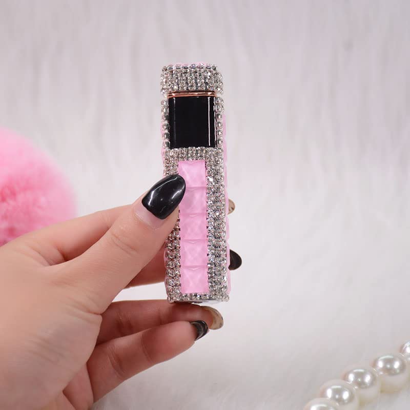 eing Electric Lighter Bling Glitter USB Rechargeable Lighters Cigarette Lighter with Rhinestone,Perfect for Girl Women,Pink, S