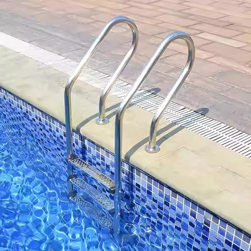 Escalera para piscina con doble barandal y peldaños antideslizantes miniatura 4