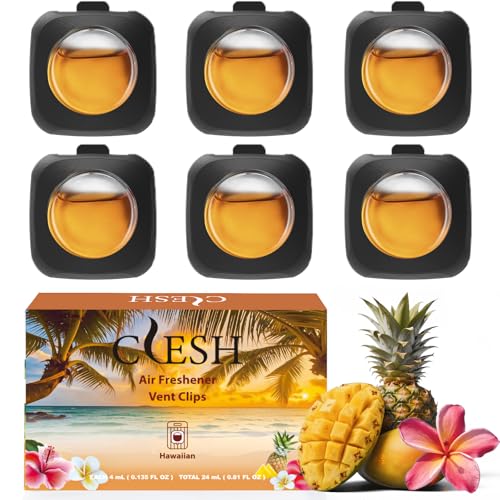 Image of Car Air Fresheners, Hawaiian, 6-Pack, 4ml Each, Odor Eliminator