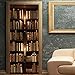 LBMT - Pegatinas 3D para puerta, diseño vintage de estantería de libros, pegatinas de pared para el hogar de madera, pegatinas decorativas renovadas M (44 x 200 cmx2 unidades)