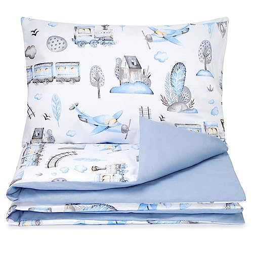 BABYSAFE Baby Cot Bed Duvet Cover Set Boys 120 X 90 with Toddler Pillowcase 40x60 Cm 100% Cotton - Image 3