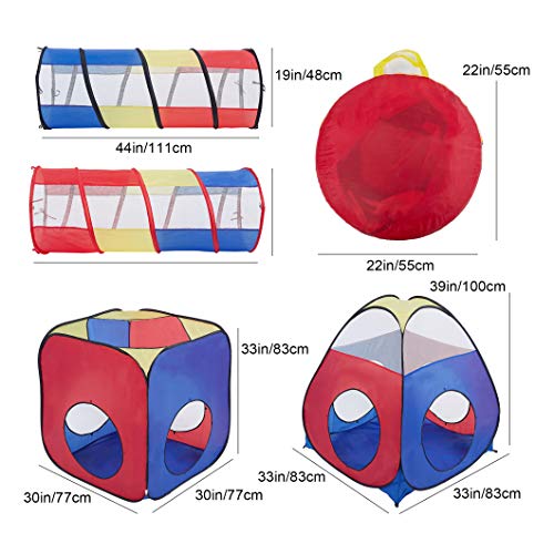 Kids Play Tent,PoP Up Tent with Tunnel 4 in 1 Pop Up Kids Play Tent Tunnel Ball Pit PlayHouse with 2 colourful Tunnel 2 Tents & Zipper Storage Bag for Boys,Girls, Babies -Indoor Outdoor Use Kids Play Tent,PoP Up Tent with Tunnel 4 in 1 Pop Up Kids Play Tent Tunnel Ball Pit PlayHouse with 2 colourful Tunnel 2 Tents & Zipper Storage Bag for Boys,Girls, Babies -Indoor Outdoor Use