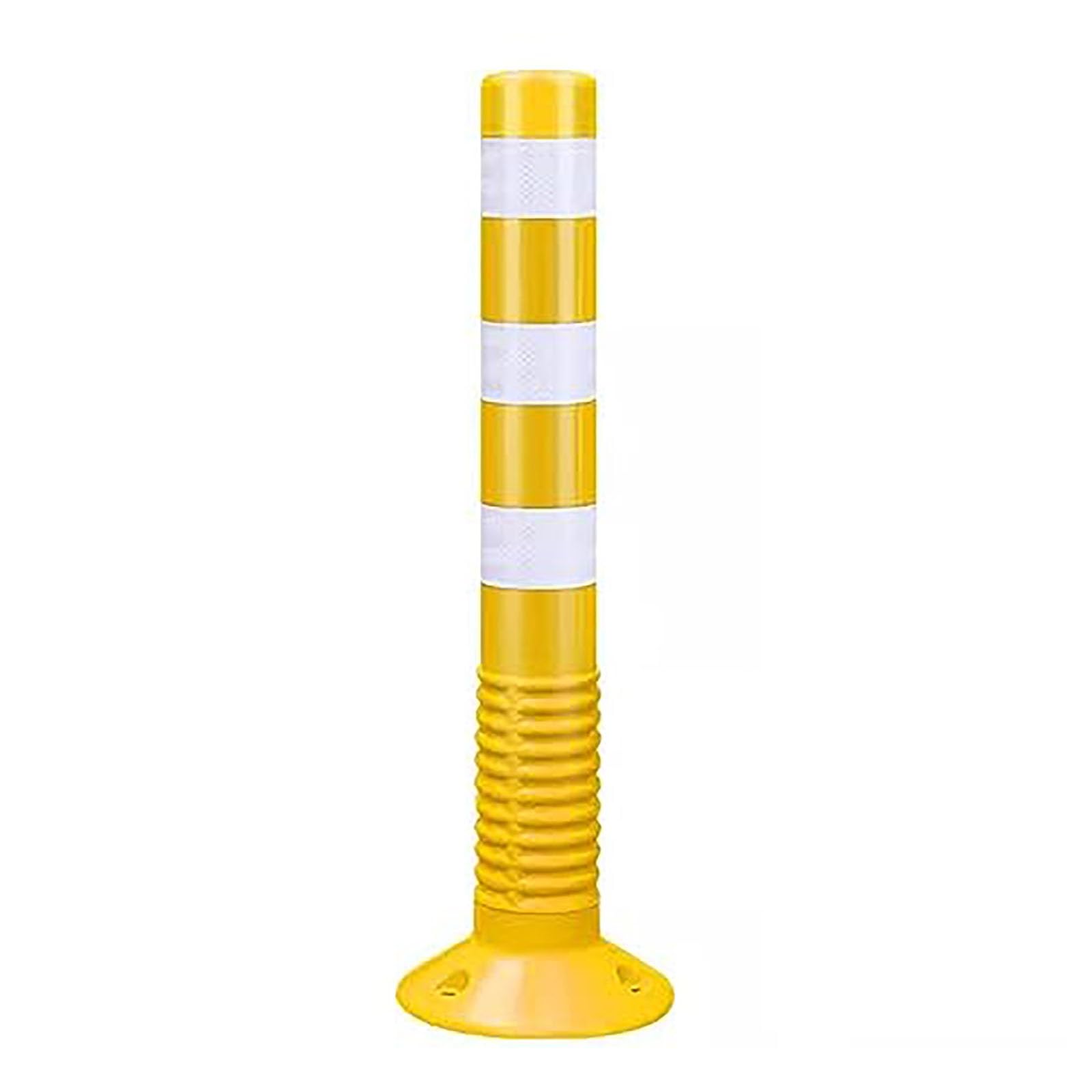 HCZKIUJY Parking Barrier Flexible Traffic Delineator Posts Safety Cones, Road Night Visual Bollard Pole (Yellow 1 pack)