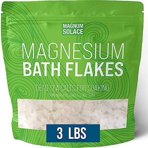 Magnesium Flakes for Bath - Magnesium Chloride Flakes - Dead Sea Salts for Soaking, 3 LBS