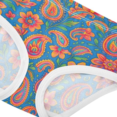 Joisal Colorful Paisley Floral Blue Girl Panties Cute Girls Underwear Toddler Cotton Designer Kids Undies Briefs 2t4