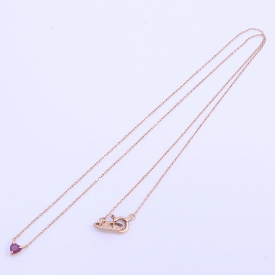 ete K10 PG ハートネックレス Amazon.co.jp: ete エテ ハート ネックレス K10PGルビーいおき